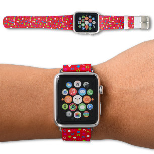 Girly Red with Cute Dots Apple Watch Band