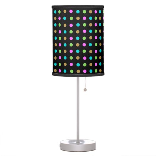 Girly Retro Chic Polka Dots Pattern Table Lamp