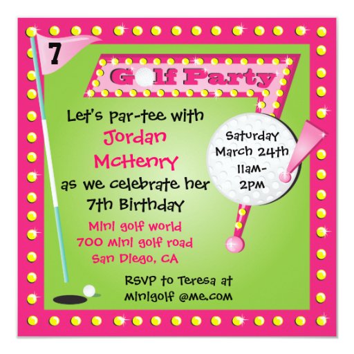 Mini Golf Party Invitations 3