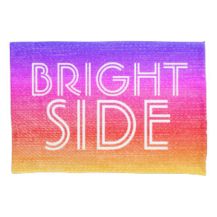 Girly Retro Rainbow Bright Side Happy  Pillow Case