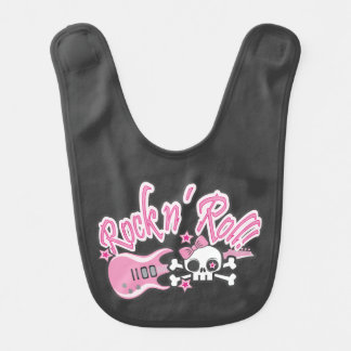 Girly Rock n' Roll Skull Baby Bib
