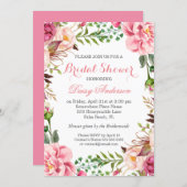 Girly Romantic Floral Wrap Wedding Bridal Shower Invitation (Front/Back)