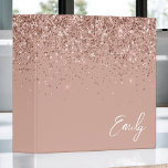 Girly Rose Gold Blush Pink Glitter Monogram<br><div class="desc">Rose Gold - Blush Pink Sparkle Glitter Script Monogram Name Binder. This makes the perfect sweet 16 birthday,  wedding,  bridal shower,  anniversary,  baby shower or bachelorette party gift for someone that loves glam luxury and chic styles.</div>