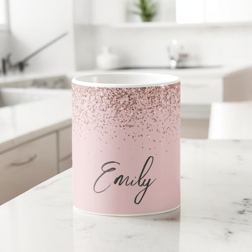 Girly Rose Gold _ Blush Pink Glitter Sparkle Coffee Mug