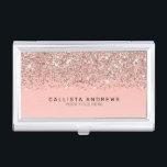 Girly Rose Gold Confetti Pink Gradient Monogram Business Card Case<br><div class="desc">This elegant and chic design is perfect for the stylish and trendy fashionista. It depicts a faux printed sparkly rose gold glitter confetti poured on top of a girly blush pink and bubblegum pink color gradient ombre. It's a modern, glamorous, pretty, and trendy luxe design. Just customize this design with...</div>