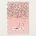 Girly Rose Gold Confetti Pink Gradient Monogram Planner<br><div class="desc">This elegant and chic design is perfect for the stylish and trendy fashionista. It depicts a faux printed sparkly rose gold glitter confetti poured on top of a girly blush pink and bubblegum pink color gradient ombre. It's a modern, glamorous, pretty, and trendy luxe design. Just customize this design with...</div>