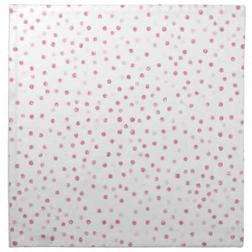 Girly Rose Gold Dots Confetti White Design Cloth Napkin