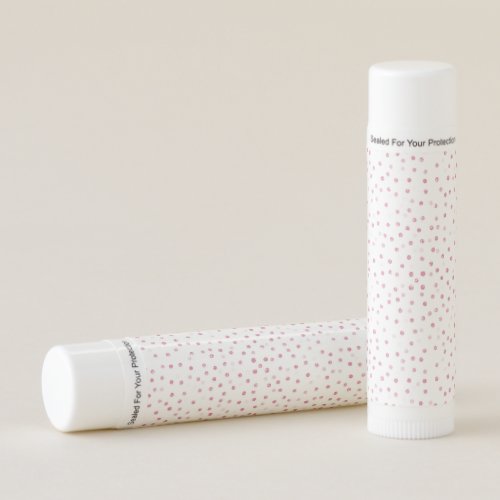 Girly Rose Gold Dots Confetti White Design Lip Balm