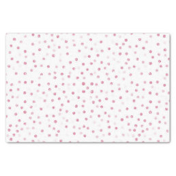 Girly Rose Gold Dots Confetti White Design Tissue Paper