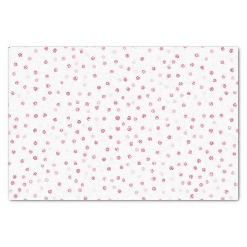 Girly Rose Gold Dots Confetti White Design Tissue Paper