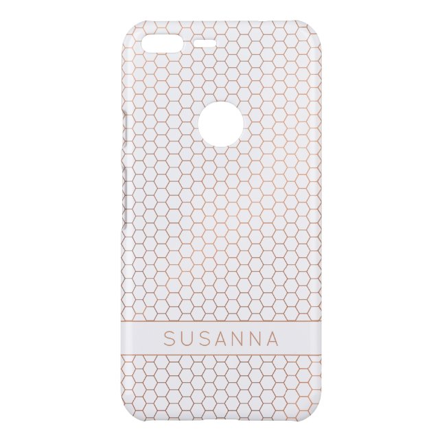 Girly Rose Gold Foil Hexagon Geometric Uncommon Google Pixel XL Case (Back)