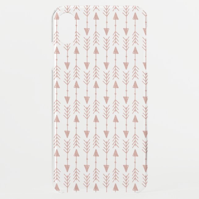 Girly Rose Gold Foil Look | Boho Tribal Arrows Uncommon iPhone Case (Back)