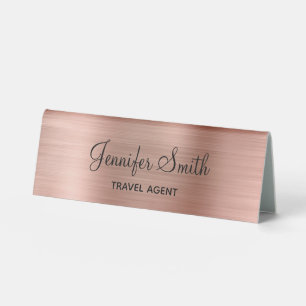 Girly Rose Gold Foil Look Table Tent