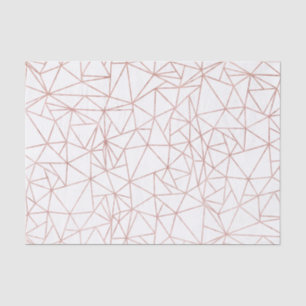 Girly Rose Gold Geometric Copper Polygon Tissue Paper
