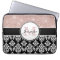Girly Rose Gold Glitter Black Damask Monogrammed