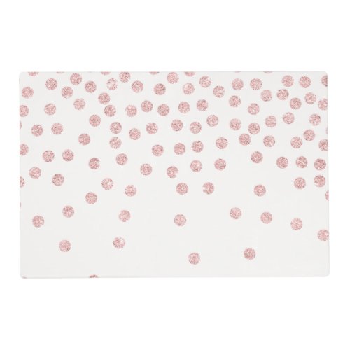 girly rose gold glitter confetti polka dots placemat