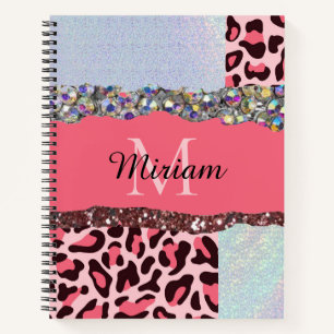 Girly Rose Gold Glitter Drips Blush Pink Modern Notebook