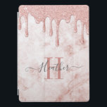 Girly Rose Gold Glitter Drips iPad Pro Cover<br><div class="desc">This personalized girly Ipad cover has grey text on a beautiful rose gold blush pink marble background.  Customize the Ipad cover with the name of your choice to make someone feel extra special. Makes a fun gift for birthdays or for Christmas,  or anytime. Designed for you by Blackberry Boulevard.</div>