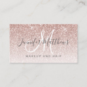 Girly Rose Gold Glitter Makeup Hair COVID Safe Business Card