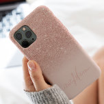 Girly rose gold glitter ombre sparkles monogrammed iPhone 13 pro max case<br><div class="desc">Girly rose gold glitter ombre sparkles monogrammed</div>