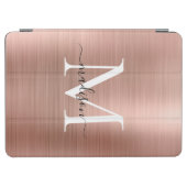 Girly Rose Gold Metallic Foil Monogram Script Name iPad Air Cover (Horizontal)