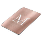 Girly Rose Gold Metallic Foil Monogram Script Name iPad Air Cover (Side)