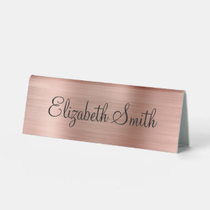 Girly Rose Gold Metallic Table Tent