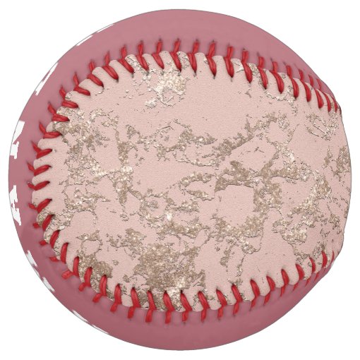 Girly Rose Gold Personalized Softball | Zazzle