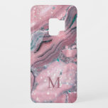 Girly Rose Gold Pink Agate Quartz Sparkle Monogram Case-Mate Samsung Galaxy S9 Case<br><div class="desc">Girly Rose Gold Pink Agate Quartz Sparkle Monogram Phone Case with marble swirls of teal,  turquoise,  rose gold,  and mauve plum,  along with the sparkle of faux glitter sprinkled on top. Add your initial for a truly custom design. Perfect for your chic aesthetic.</div>