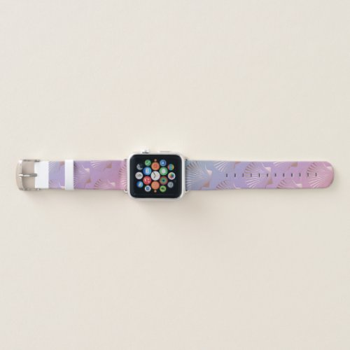 Girly rose gold seashell pattern colorful gradient apple watch band