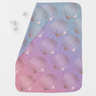 Girly rose gold seashell pattern colorful gradient baby blanket