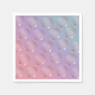 Girly rose gold seashell pattern colorful gradient napkins