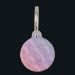Girly rose gold seashell pattern colorful gradient pet ID tag<br><div class="desc">Cute summer design featuring faux rose gold seashell pattern on a gradient background.</div>