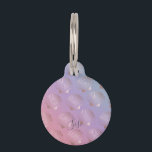 Girly rose gold seashell pattern colorful gradient pet ID tag<br><div class="desc">Cute summer design featuring faux rose gold seashell pattern on a gradient background.</div>