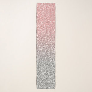 Girly Rose Gold Silver Glitter Ombre Design Scarf