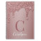 Girly Rose Gold Sparkle Glitter Drips Monogram