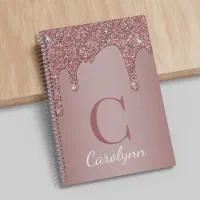 Sketchbook blush pink glitter name script notebook, Zazzle