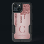 Girly Rose Gold Sparkle Glitter Drips Monogram iPhone 13 Case<br><div class="desc">Girly Rose Gold Sparkle Glitter Drips Monogram Phone Case with our trendy faux glitter drips in blush pink/rose gold on a chic metallic style background. Designed by Cedar and String. To personalize further, please click the "customize further" link and use the design tool to modify the design. If you need...</div>