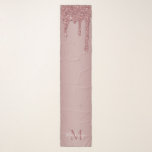 Girly Rose Gold Sparkle Glitter Drips Monogram Scarf<br><div class="desc">Girly Rose Gold Sparkle Glitter Drips Monogram Scarf with fashion faux blush pink/rose gold glitter drips on a chic background with your custom monogram and name. Please contact us at cedarandstring@gmail.com if you need assistance with the design or matching products.</div>
