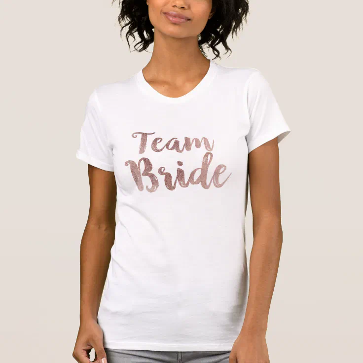 Reverberation Pakistan stripe Girly Rose Gold Team Bride Wedding Bachelorette T-Shirt | Zazzle
