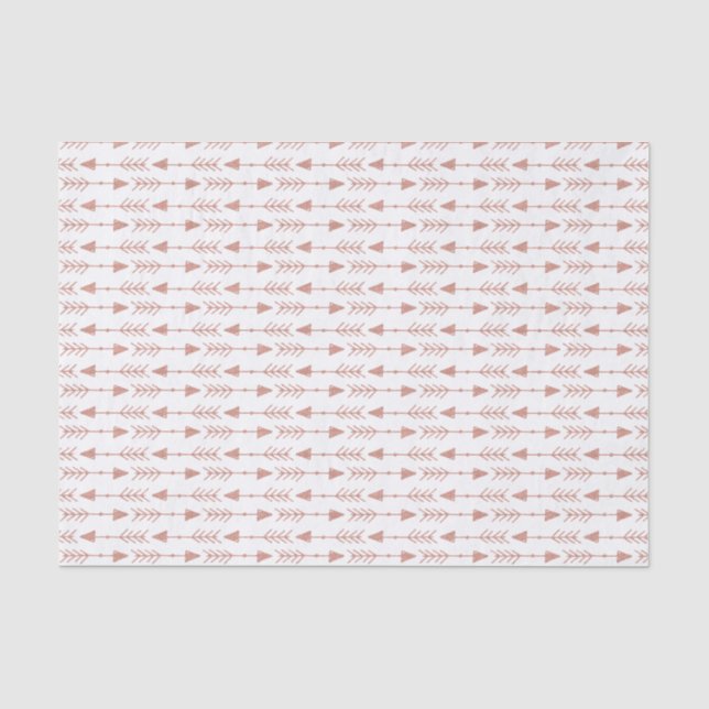 Girly Rose Gold Tribal Arrows | Bohemian Tissue Paper (Front)