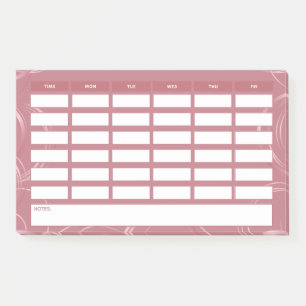 Girly Rose Gold Weekly School Schedule Post-it Notes
