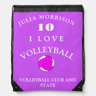 Girly Rose Modern Volleyball  Drawstring Bag