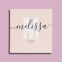 Girly School Monogram Calligraphy Blush Pink
