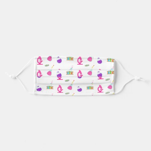 Girly Science Lab Pattern Adult Cloth Face Mask