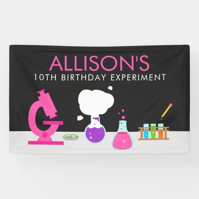 Girly Science Party Banner (Horizontal)