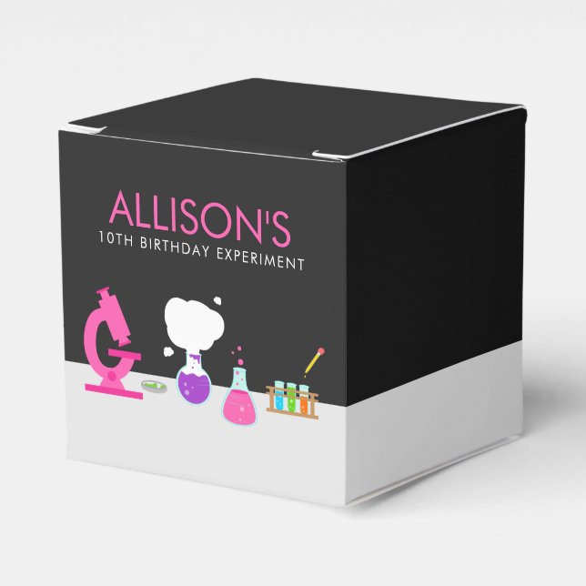 Girly Science Party Favor Boxes (Front Side)