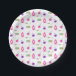 Girly Science Party Pattern Paper Plates<br><div class="desc">Make your kids science party an explosive event with the Girly Science Party Pattern Paper Plates designed by Enchantfancy Design Company. These plates feature a pattern of science lab essentials including a pink microscope, petri dish, test tubes, and purple and pink chemistry beakers. Customize to change the background color. Science...</div>