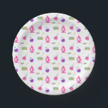 Girly Science Party Pattern Paper Plates<br><div class="desc">Make your kids science party an explosive event with the Girly Science Party Pattern Paper Plates designed by Enchantfancy Design Company. These plates feature a pattern of science lab essentials including a pink microscope, petri dish, test tubes, and purple and pink chemistry beakers. Customize to change the background color. Science...</div>