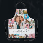 Girly script 16 photo best friend modern simple apron<br><div class="desc">Girly 16 multi photo best friend modern minimal simple typography script heart cute elegant birthday,  Christmas,  easter,  graduation,  end of school year or bedroom decor gift design.</div>